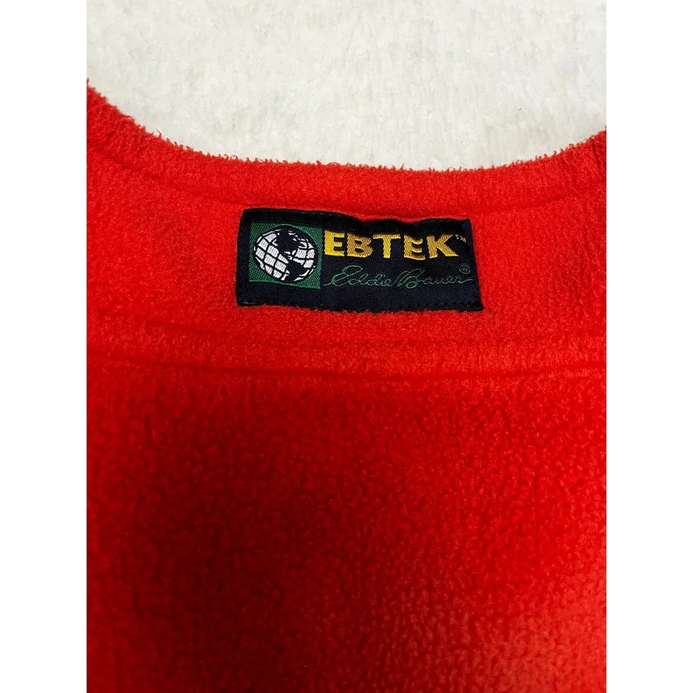 Eddie Bauer EBTEK Pullover Mens XXL Red Fleece 1/4 Zip Vintage Gorpcore Jacket
